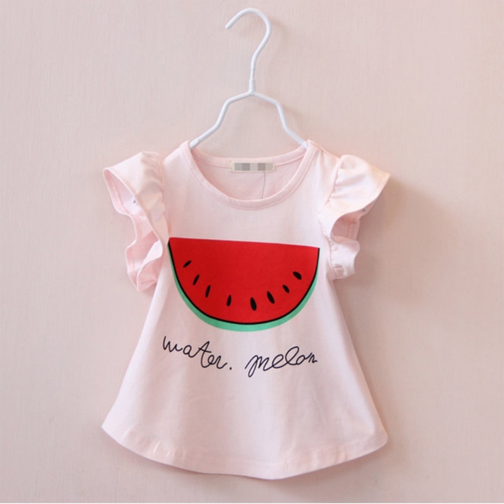 Girls Ruffle Sleeve Tunic Tank Top Pink Shirts